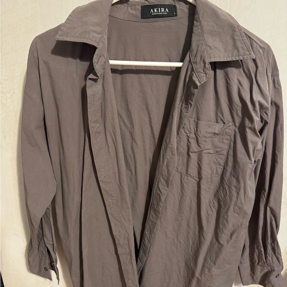 AKIRA Men's Taupe Shirt Jacket